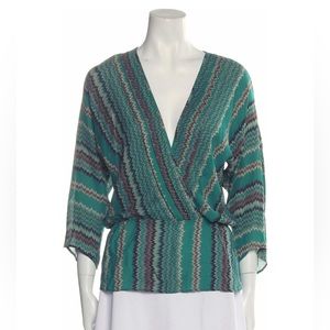 Parker silk green blouse Size XS